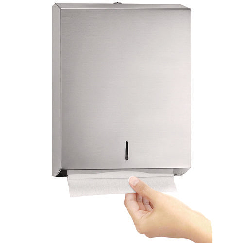 Alpine Industries Vertical C-fold/multi-fold Paper Towel Dispenser 14.5x4x11.2 Brushed Stainless Steel