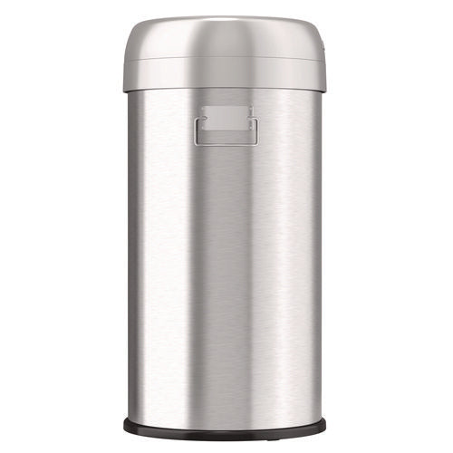 HLS Commercial Open Top Trash Can Round 16 Gal Plastic/stainless Steel Silver