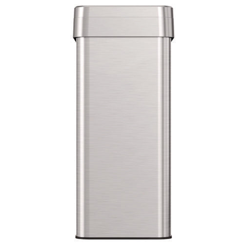 HLS Commercial Open Top Trash Can Rectangular 16 Gal Plastic/stainless Steel Silver