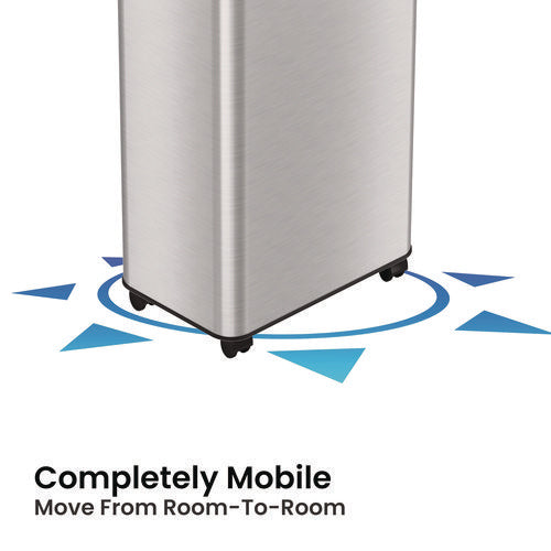 HLS Commercial Open Top Trash Can With Wheels 18 Gal Plastic Stainless Steel Silver