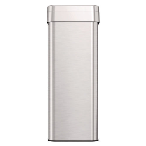 HLS Commercial Open Top Trash Can Rectangular 18 Gal Plastic/stainless Steel Silver