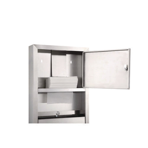 Alpine Industries Stainless Steel Surface-mounted Paper Towel Dispenser With Waste Receptacle 28x4x14