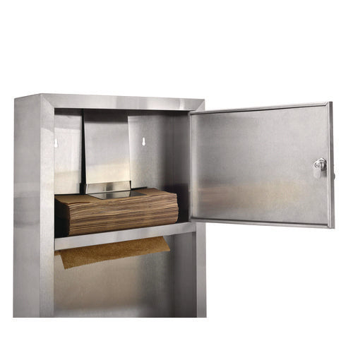 Alpine Industries Stainless Steel Surface-mounted Paper Towel Dispenser With Waste Receptacle 28x4x14
