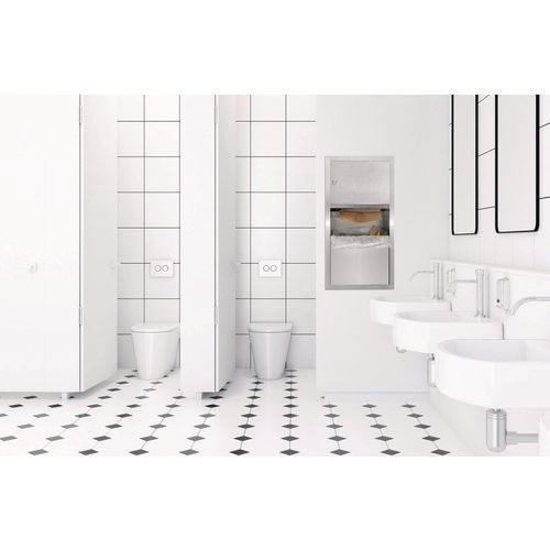 Alpine Industries Stainless Steel Surface-mounted Paper Towel Dispenser With Waste Receptacle 28x4x14