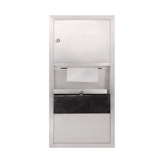 Alpine Industries Stainless Steel Surface-mounted Paper Towel Dispenser With Waste Receptacle 28x4x14