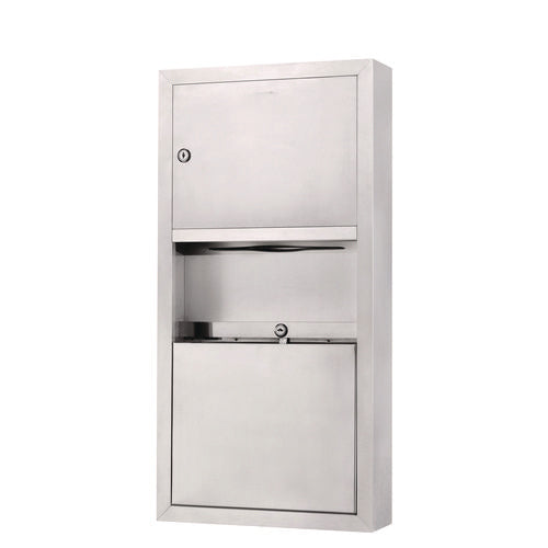 Alpine Industries Stainless Steel Surface-mounted Paper Towel Dispenser With Waste Receptacle 28x4x14