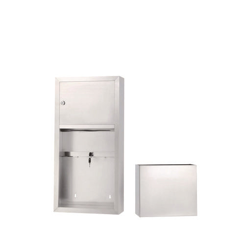 Alpine Industries Stainless Steel Surface-mounted Paper Towel Dispenser With Waste Receptacle 28x4x14