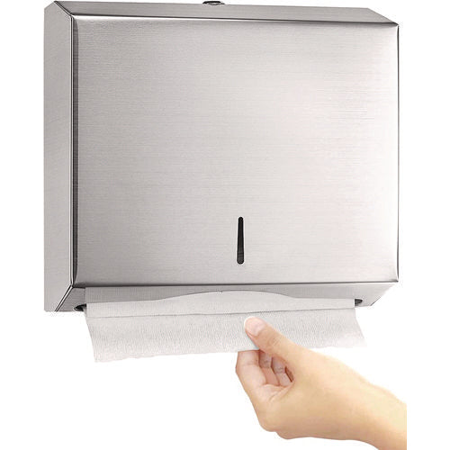 Alpine Industries Horizontal C-fold/multi-fold Paper Towel Dispenser 10.2x4x11.2 Brushed Nickel