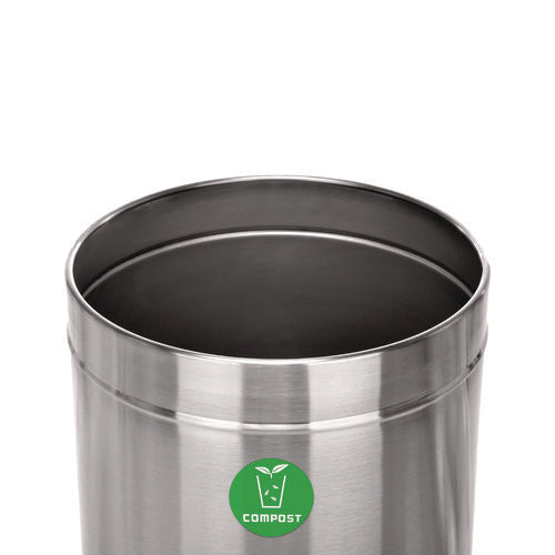 Alpine Industries 27 Gallon Stainless Steel Compost Can Brushed Stainless Steel