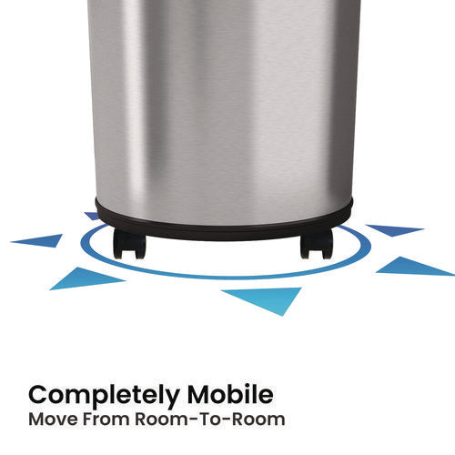 HLS Commercial Extra-large Sensor Trash Can With Wheels 23 Gal Plastic/stainless Steel Silver/black