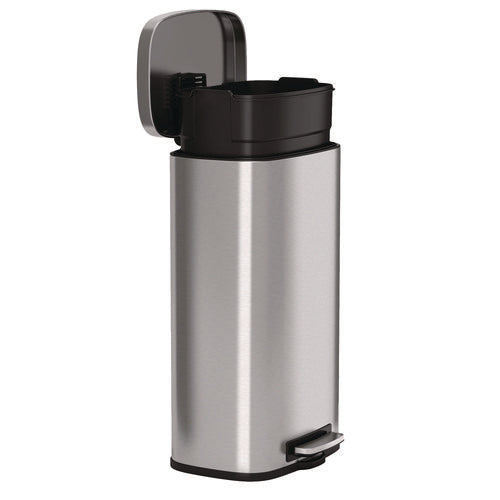 HLS Commercial Step Pedal Trash Can 8 Gal Plastic/stainless Steel Silver