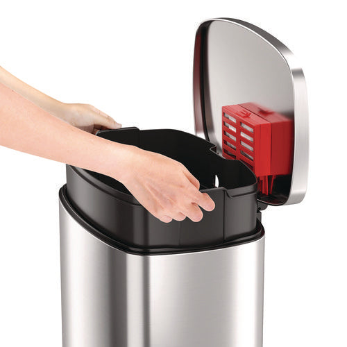 HLS Commercial Step Pedal Trash Can 13 Gal Plastic/stainless Steel Silver
