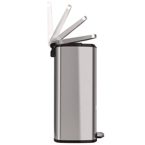 HLS Commercial Step Pedal Trash Can 13 Gal Plastic/stainless Steel Silver