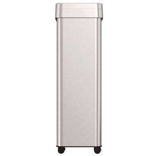 HLS Commercial Open Top Trash Can With Wheels 21 Gal Plastic/stainless Steel Silver