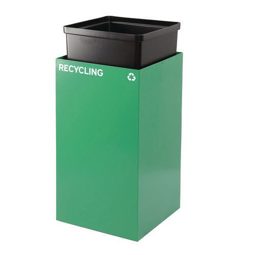 Alpine Industries 29 Gallon Trash/recycling Cans Steel Green Recycling Can With Mixed Lid