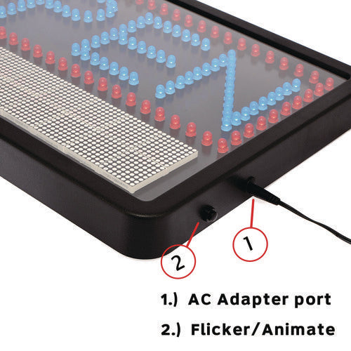 Alpine Industries Led Programmable Message Board Open Sign 22x13 Black Frame Blue/red Graphics