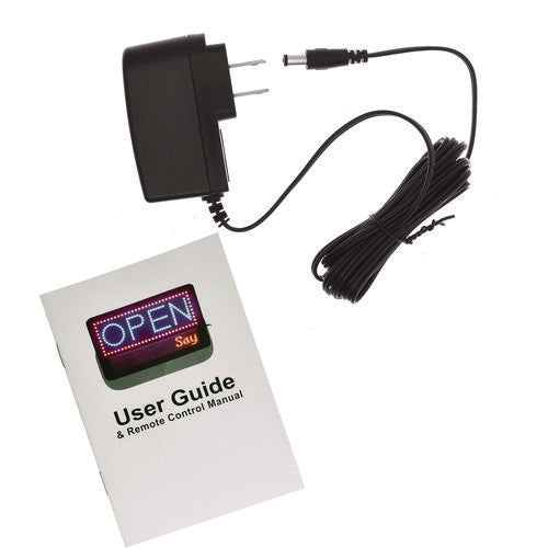 Alpine Industries Led Programmable Message Board Open Sign 22x13 Black Frame Blue/red Graphics