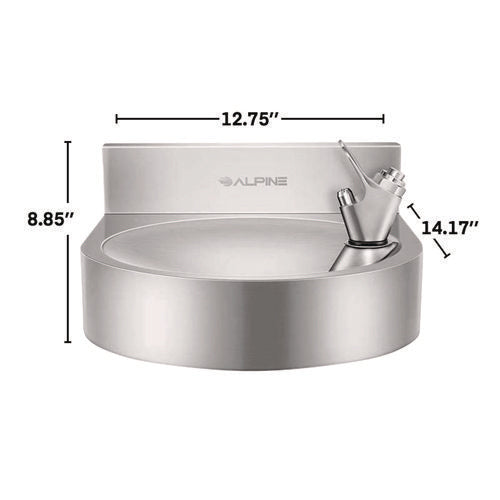 Alpine Industries Wall-mounted Indoor/outdoor Water Fountain Single-level Non-filtered Non-refrigerated Silver