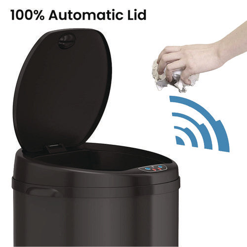 HLS Commercial Sensor Trash Can 8 Gal Plastic/stainless Steel Black