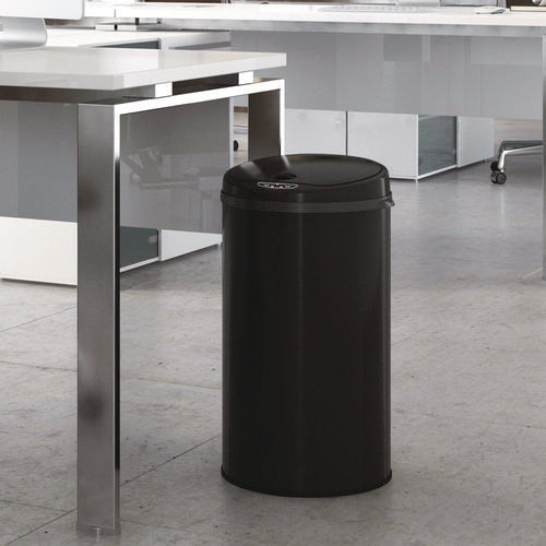 HLS Commercial Sensor Trash Can 8 Gal Plastic/stainless Steel Black