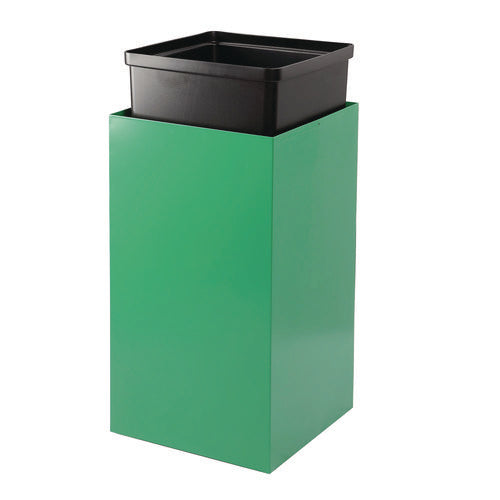 Alpine Industries 29 Gallon Trash/recycling Cans Steel Green Can With Mixed Lid