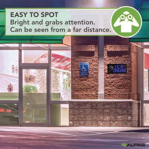 Alpine Industries Led Rectangular Ice Cream Sign 19x10 Black Frame Blue/green/orange/red/white Graphics