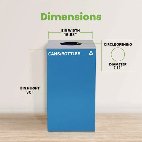 Alpine Industries 29 Gallon Trash/recycling Cans Steel Blue Cans/bottles Recycling Can With Circle Lid
