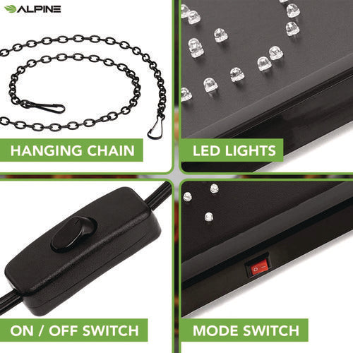 Alpine Industries Led Rectangular Beer Sign 19x10 Black Frame Blue/green/orange/red/white Graphics