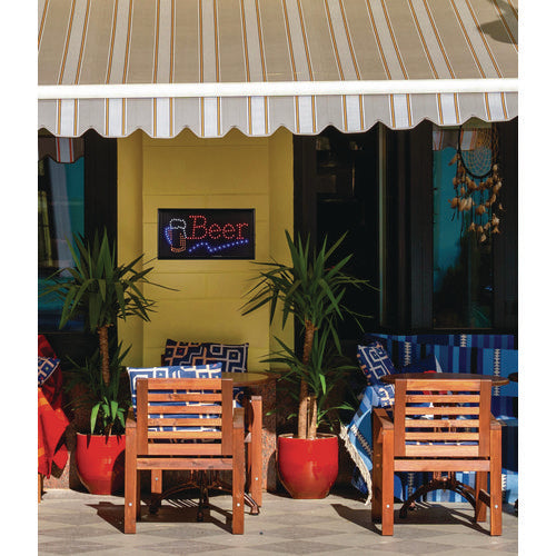 Alpine Industries Led Rectangular Beer Sign 19x10 Black Frame Blue/green/orange/red/white Graphics