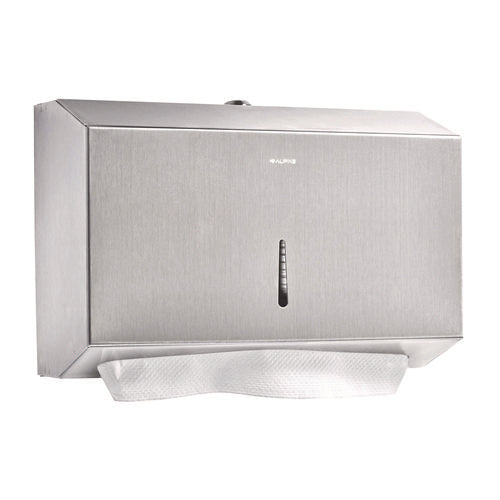 Alpine Industries Horizontal C-fold/multi-fold Paper Towel Dispenser 7.08x3.93x10.82 Brushed Nickel
