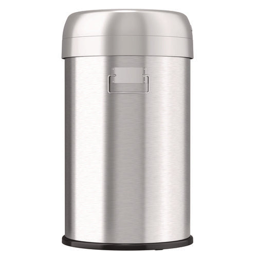 HLS Commercial Open Top Trash Can 13 Gal Plastic/stainless Steel Silver