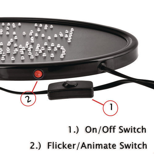 Alpine Industries Led Oval Pizza Sign 23x14 Black Frame Green/orange/red/white Graphics