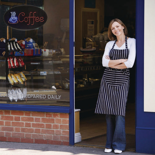 Alpine Industries Led Oval Coffee Sign 23x14 Black Frame Blue/red Graphics