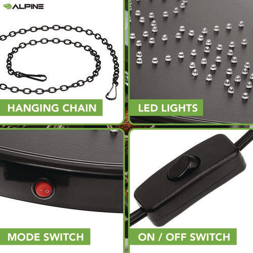 Alpine Industries Led Oval Coffee Sign 23x14 Black Frame Blue/red Graphics