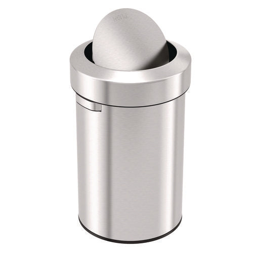 HLS Commercial Swing Top Trash Can 17 Gal Stainless Steel Silver