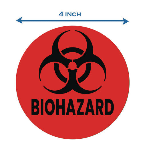 HLS Commercial Vinyl Decals Biohazard 4" Diameter Red/black 3/pack