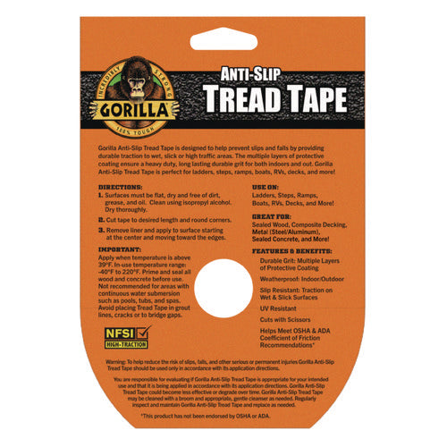 Gorilla Tread Tape 3" Core 2"x10 Ft Black