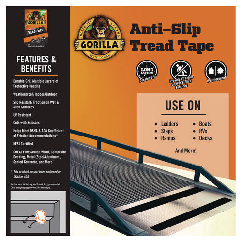 Gorilla Tread Tape 3" Core 2"x10 Ft Black