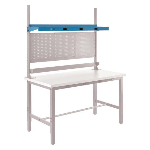 Global Industrial Upper Workbench Shelf 3 Duplex Outlets For Use With 72" Wide Workbenches 100 Lb Weight Capacity