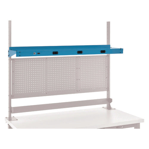 Global Industrial Upper Workbench Shelf 3 Duplex Outlets For Use With 72" Wide Workbenches 100 Lb Weight Capacity