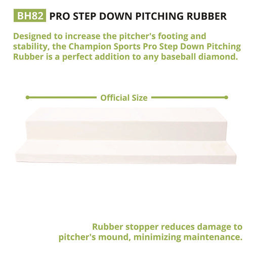 Champion Sports Pro Step Down Pitching Rubber 24"x6"