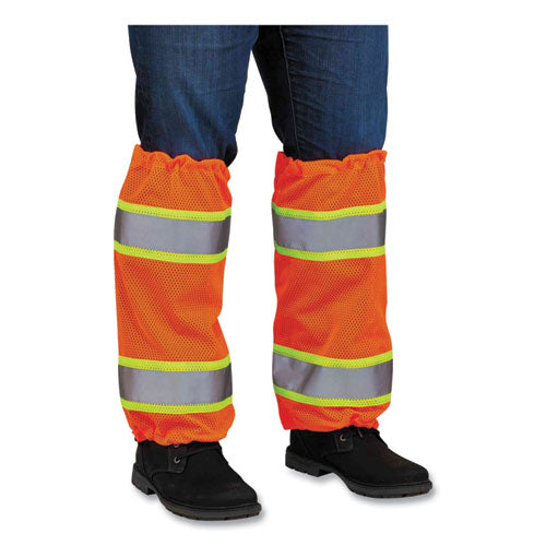 Ergodyne Glowear 8009 Class E Two-tone Mesh Leg Gaiters One Size Fits Most Orange