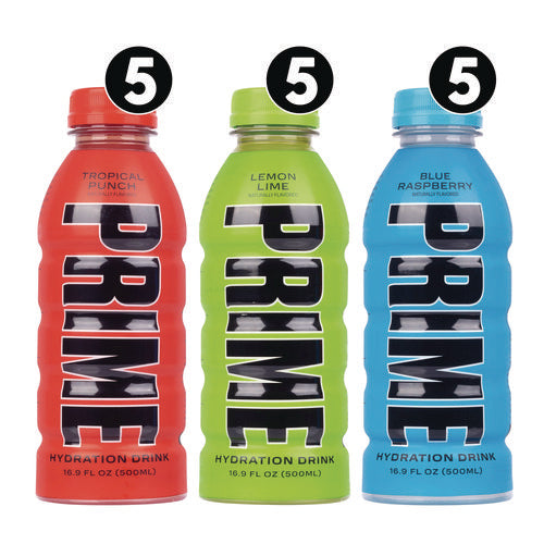 PRIME Hydration Drink Variety Pack Assorted Flavors 6.9 Oz Bottle 15/Case