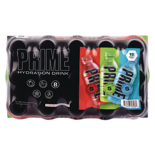 PRIME Hydration Drink Variety Pack Assorted Flavors 6.9 Oz Bottle 15/Case