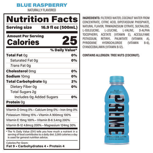 PRIME Hydration Drink Variety Pack Assorted Flavors 6.9 Oz Bottle 15/Case