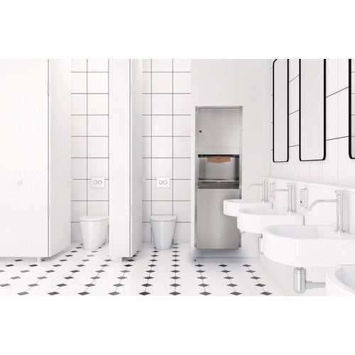 Alpine Industries Stainless Steel Recessed Paper Towel Dispenser With Waste Receptacle 56x4x17