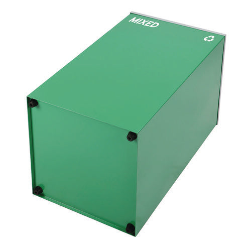 Alpine Industries 29 Gallon Trash/recycling Cans Steel Green Mixed Recycling Can With Mixed Lid