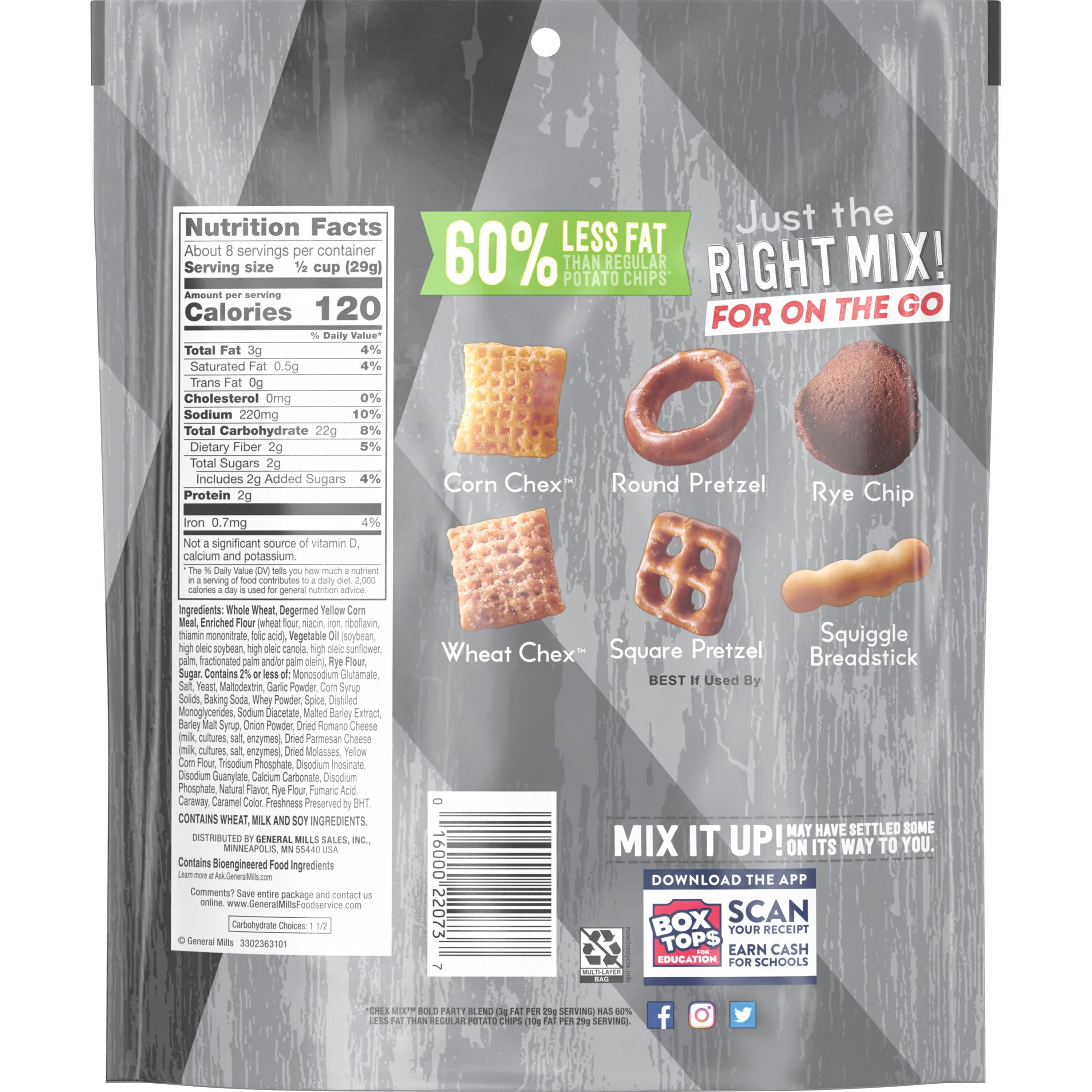 Chex Mix Bold Party Blend Snack Mix-8 oz.-4/Case MPN# 22073000