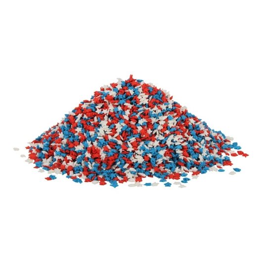 Sprinkle King Decorettes Mini Red White & Blue Star Non-Partially Hydrogenated-5 lbs.-4/Case
