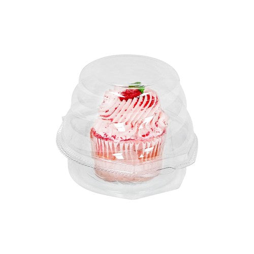 Single Serve Jumbo Cupcake Container W/ Swirl Dome - 5.25" X 4" 270/Case